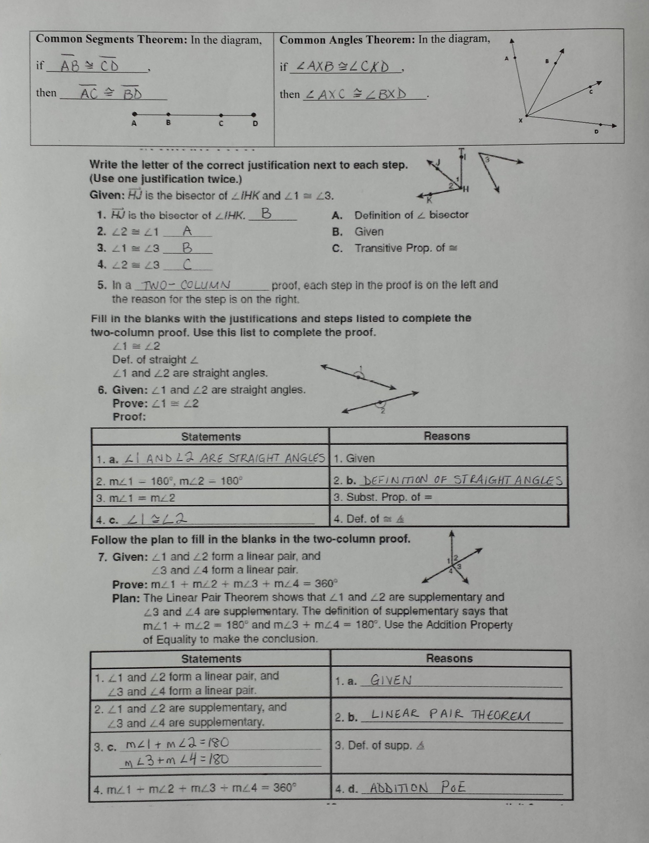 Homework Help With Geometric Proofs! Homework Help With Geometric Inside Geometric Proofs Worksheet With Answers