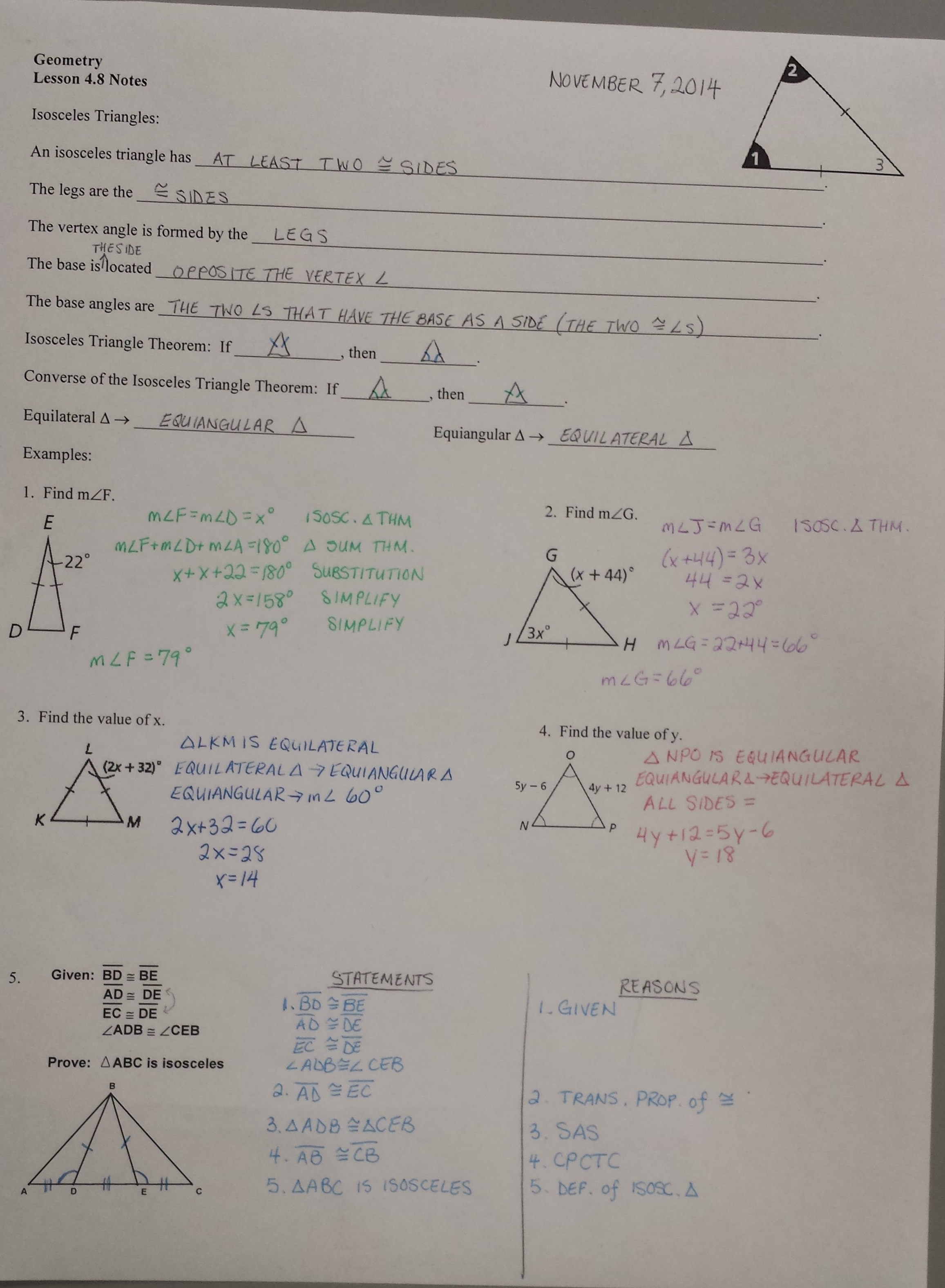 45 Practice Isosceles And Equilateral Triangles Worksheet Answers
