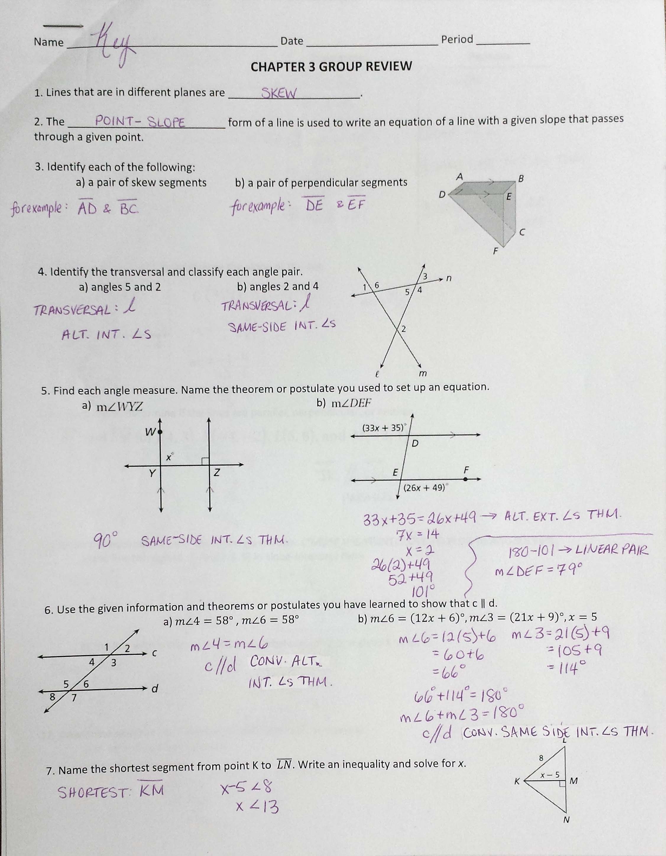 geometry cpm homework answer key